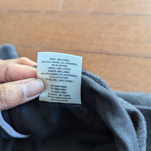 Wilfred Aritzia Wool Cashmere Front Twist Tie Mini Skirt Gray Herringbone Sz 6 - Picture 7 of 10